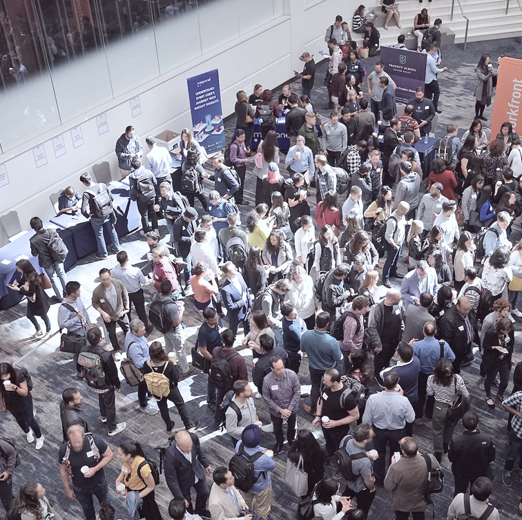 Coffee Fest Crowd at Event Entrance